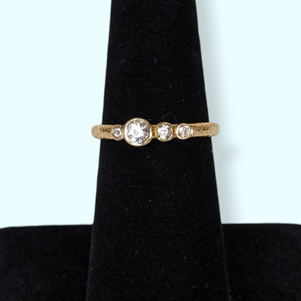 (2/$20) Asymmetrical White Rhinestone Ring